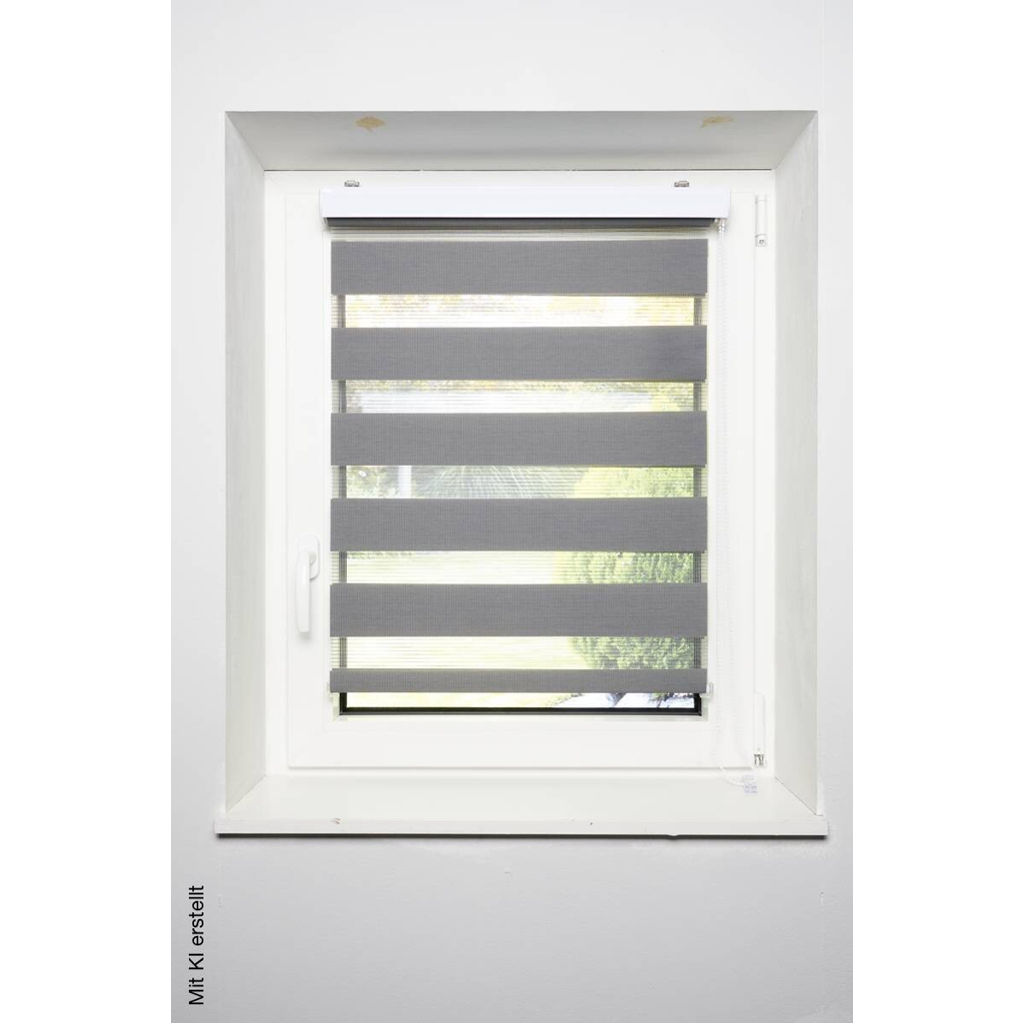Doppelrollo mit Blende grau B/L: ca. 60x160 cm
