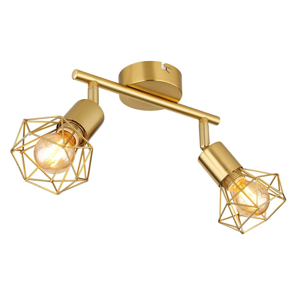 GLOBO Spot gold Metall B/H/T: ca. 8x19x22 cm E14 2 Brennstellen
