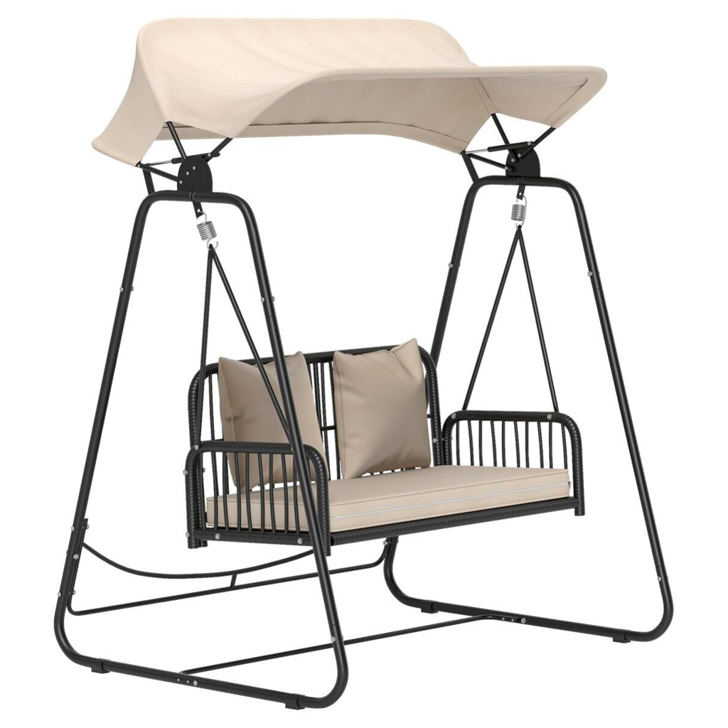 Outsunny Gartenschaukel khaki Polyester B/H/L: ca. 121x180x149 cm