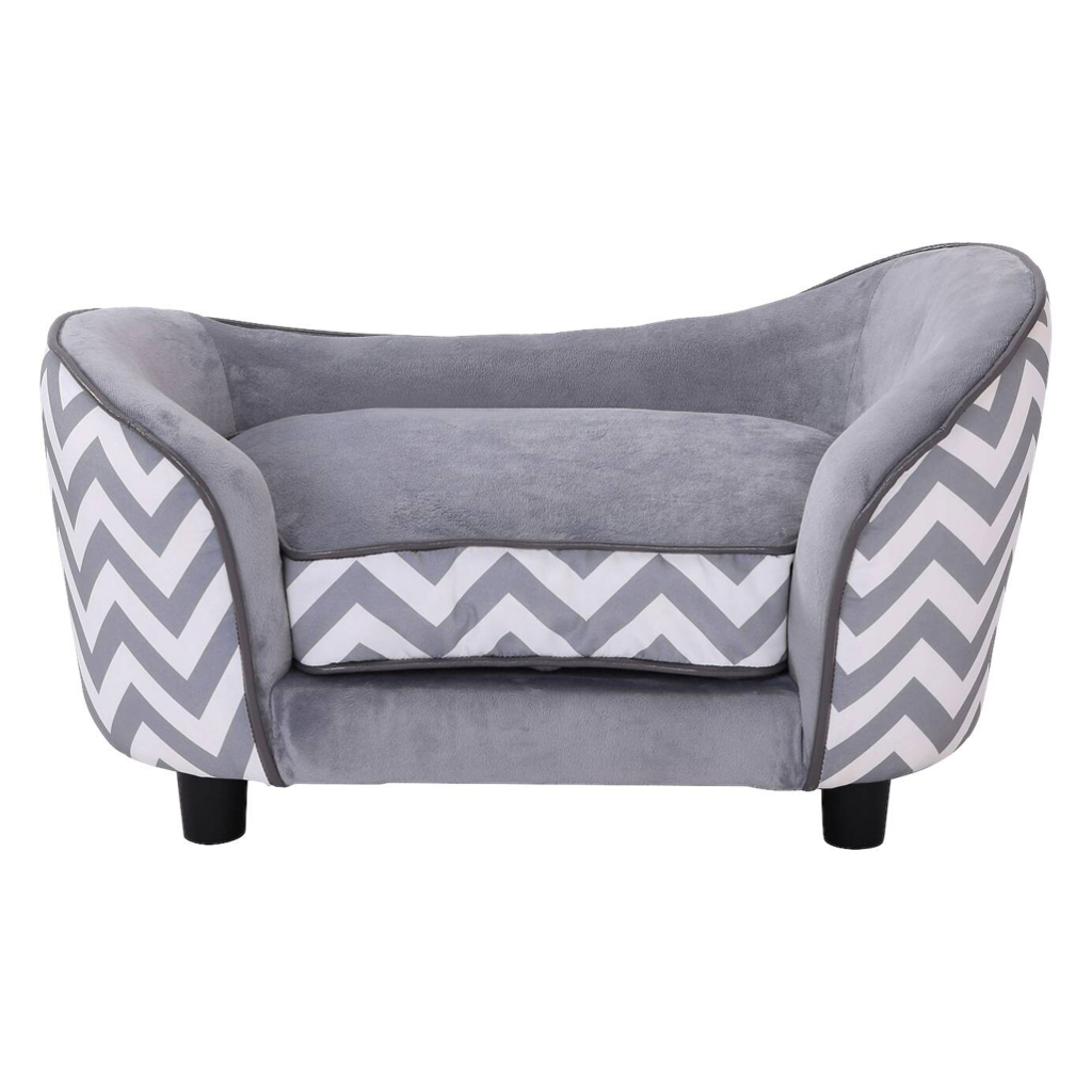 PawHut Hundebett grau Holz B/H/L: ca. 41x33,5x67 cm