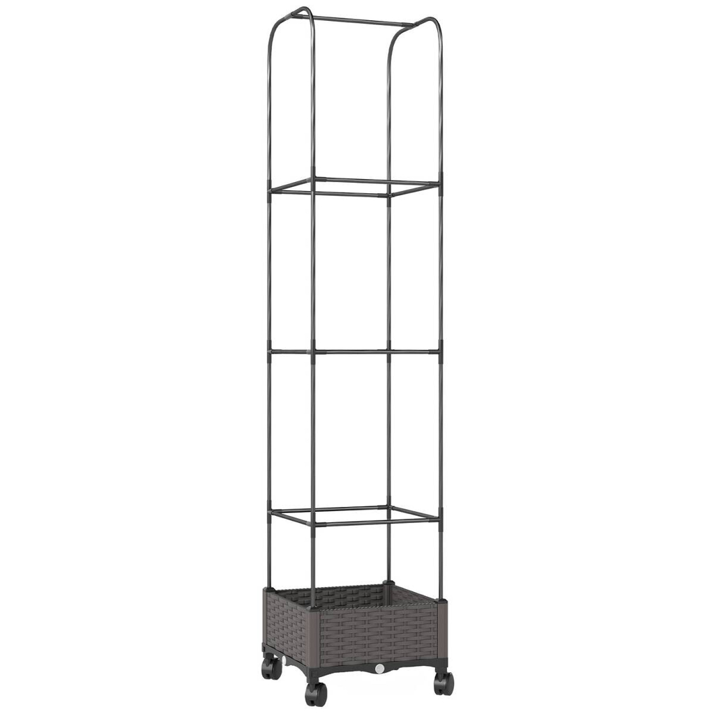 Outsunny Hochbeet mit Spalier schwarz Kunststoff B/H/T/L: ca. 40x185x40x40 cm