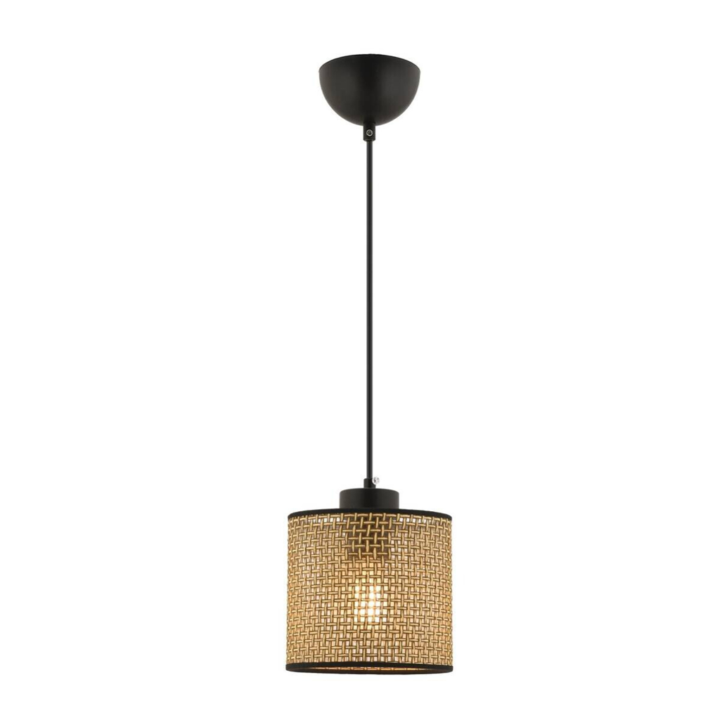 Opviq Pendelleuchte beige Baumwolle Metall B/H/T/L/D: ca. 15x50x15x15x15 cm E27 1 Brennstellen