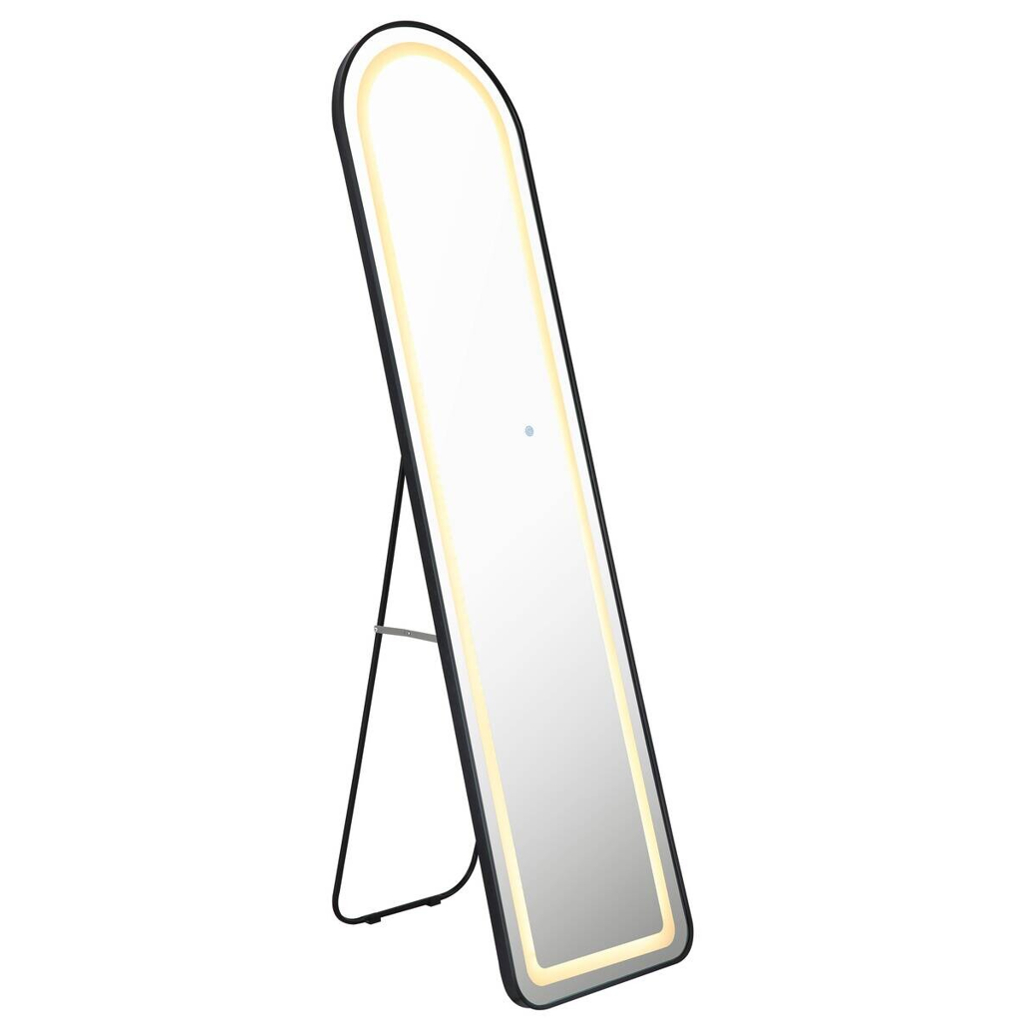 LED-Spiegel schwarz B/H/L: ca. 50x160x40 cm