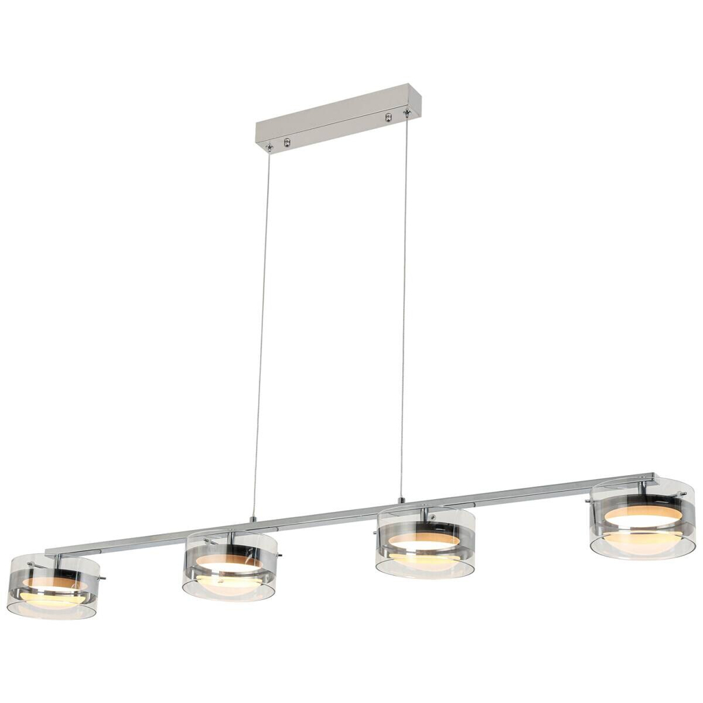 POCOline Pendelleuchte Annabell Chrom Metall Glas B/H: ca. 15x120 cm