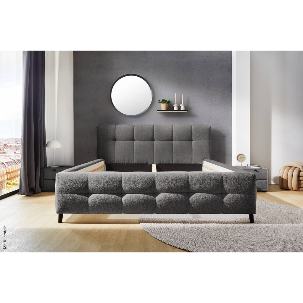 Polsterbettgestell grau Polyester Liegefläche B/L: ca. 180x200 cm