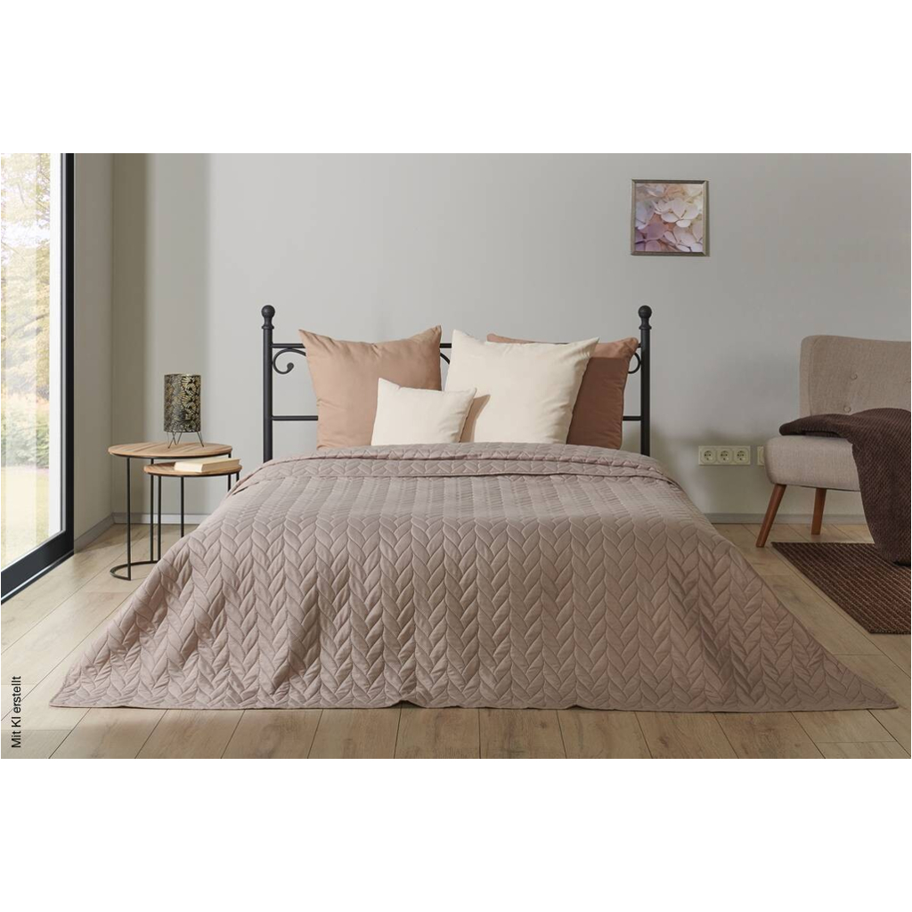 Tagesdecke taupe Polyester B/L: ca. 220x240 cm