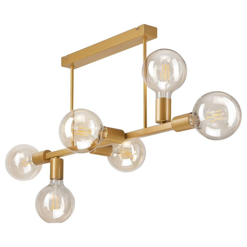 Lamkur Deckenleuchte gold Stahl B/H/L: ca. 73x39x73 cm E27 6 Brennstellen