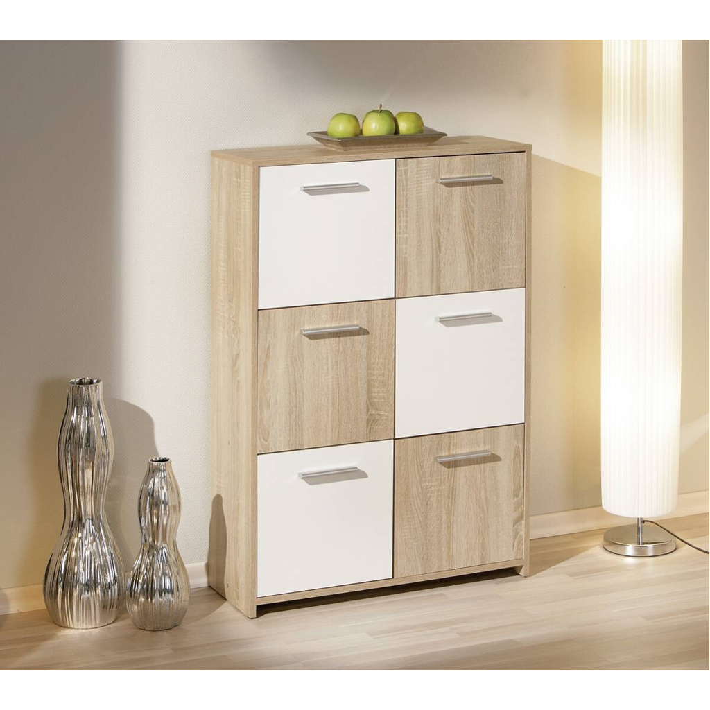 Kommode Egadi Eiche Sonoma Nachbildung weiß B/H/T: ca. 77x115x30 cm