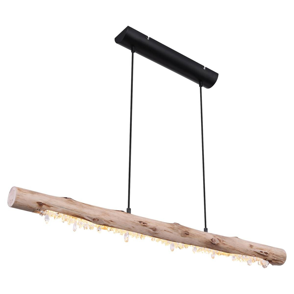 GLOBO Pendelleuchte FELICITAS 15354-15 natur schwarz Holz Metall B/H/T: ca. 100x150x8 cm