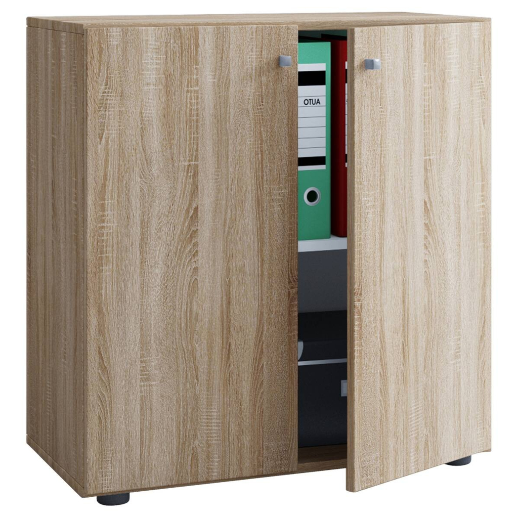 Büroschrank Lona L Eiche Sonoma Nachbildung weiß B/H/T: ca. 70x74x39 cm