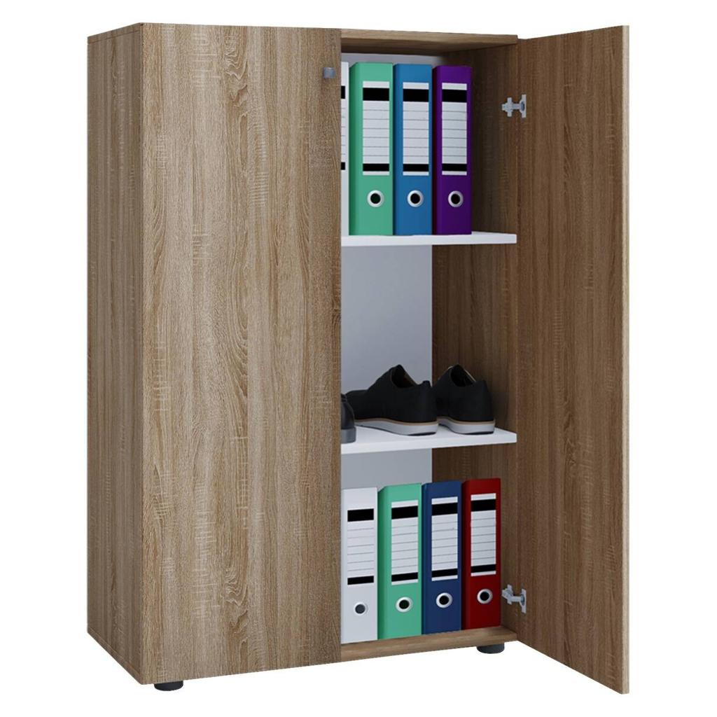 Büroschrank Lona XL Eiche Sonoma Nachbildung weiß B/H/T: ca. 70x110x39 cm