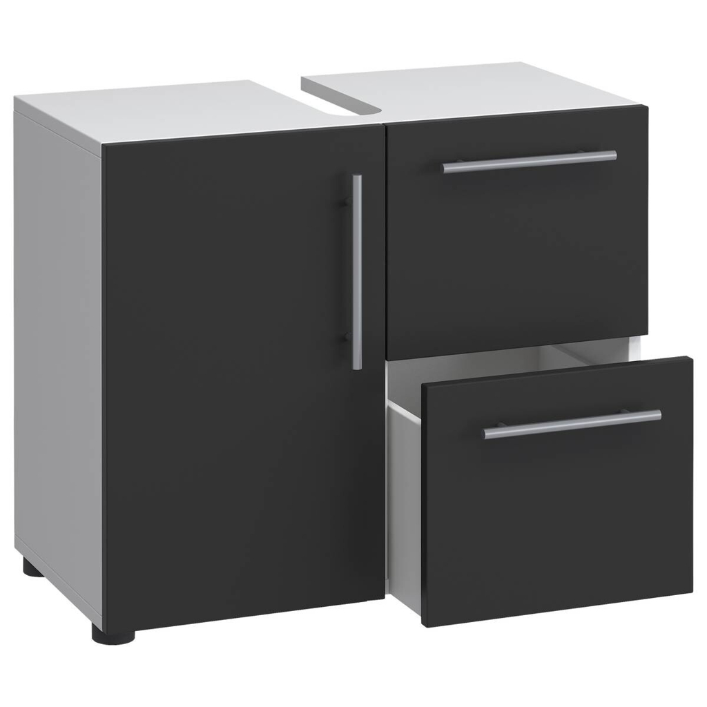 Badunterschrank Flandu weiß schwarz B/H/T: ca. 60x51x30 cm