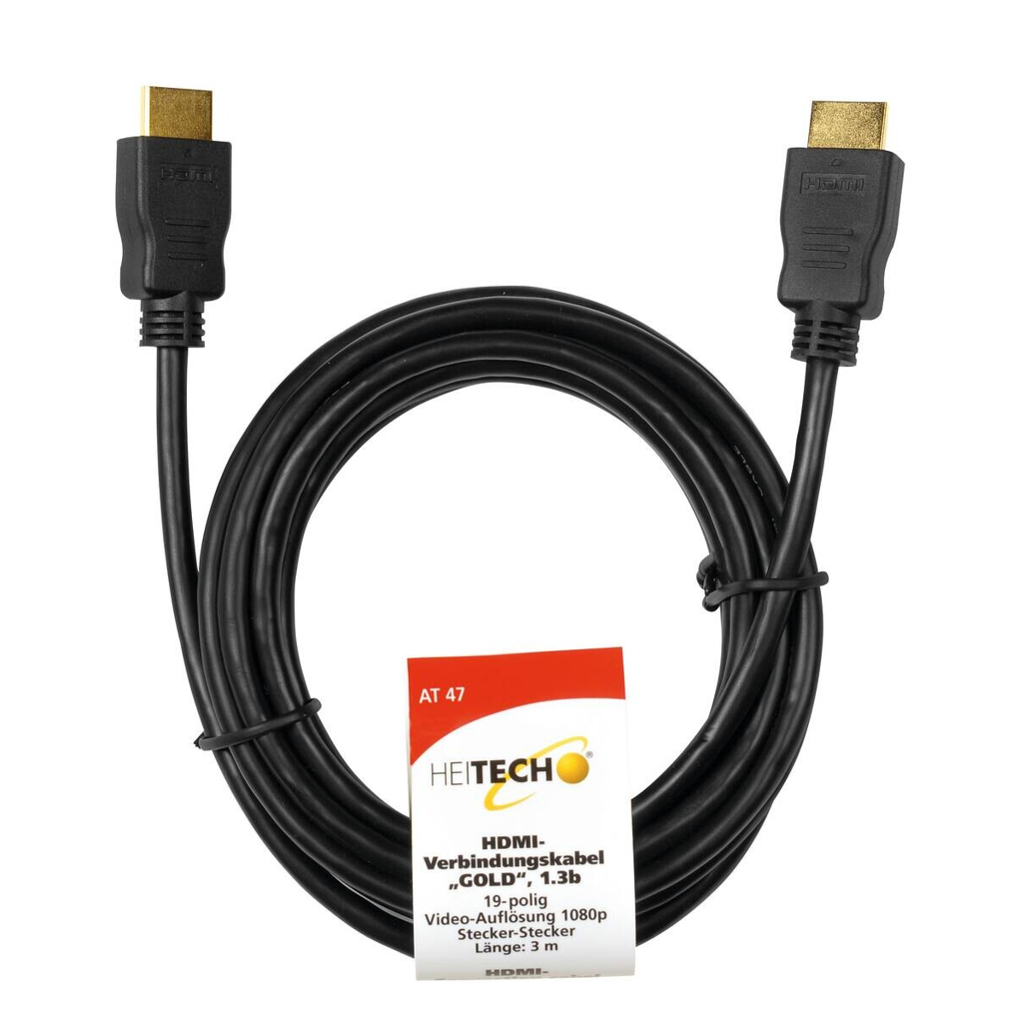 Heitech HDMI-Verbindungskabel 3,00m schwarz