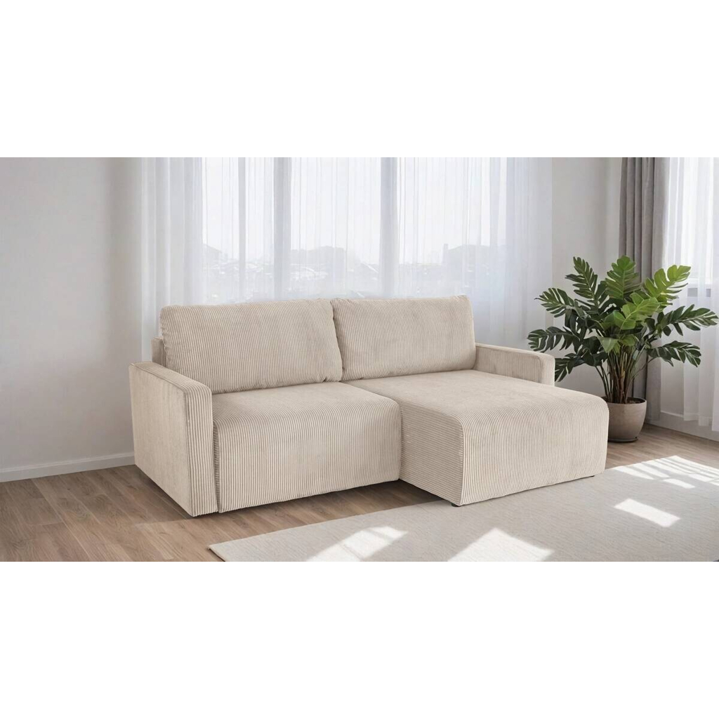 Ecksofa mit Bettfunktion und Bettkasten pearl Microfaser B/H/T: ca. 227x92x146 cm