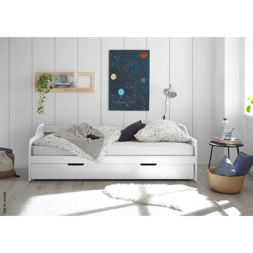 Funktionsbett Jesse kiefer weiß Liegefläche B/L: ca. 90x200 cm
