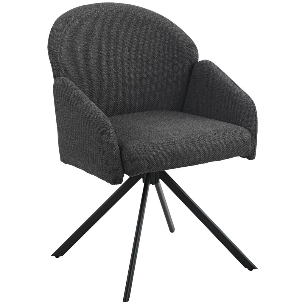 Drehstuhl Holly anthrazit Microfaser Webstoff B/H/T: ca. 57x84x61 cm