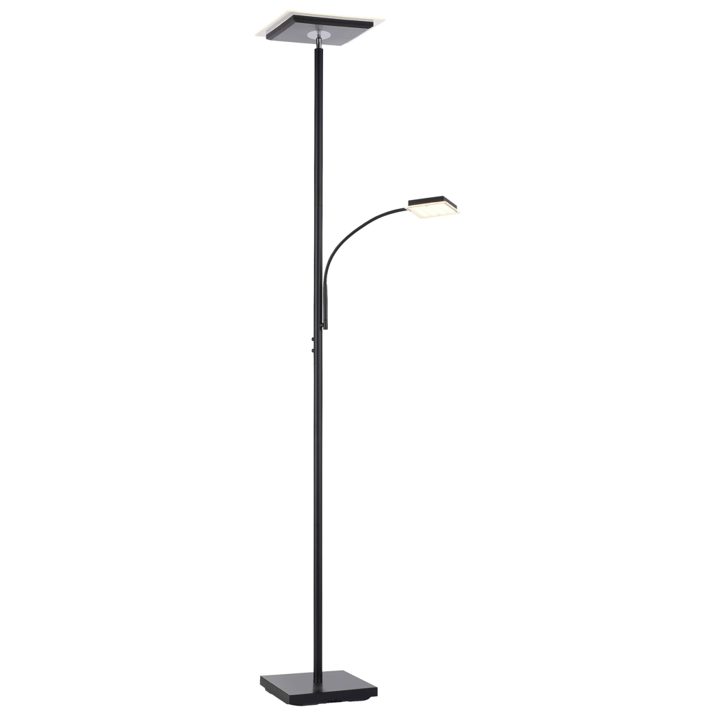 Just Light Stehlampe HANS 11710-18 schwarz Eisen Kunststoff B/H/T: ca. 25x190x25 cm 2 Brennstellen