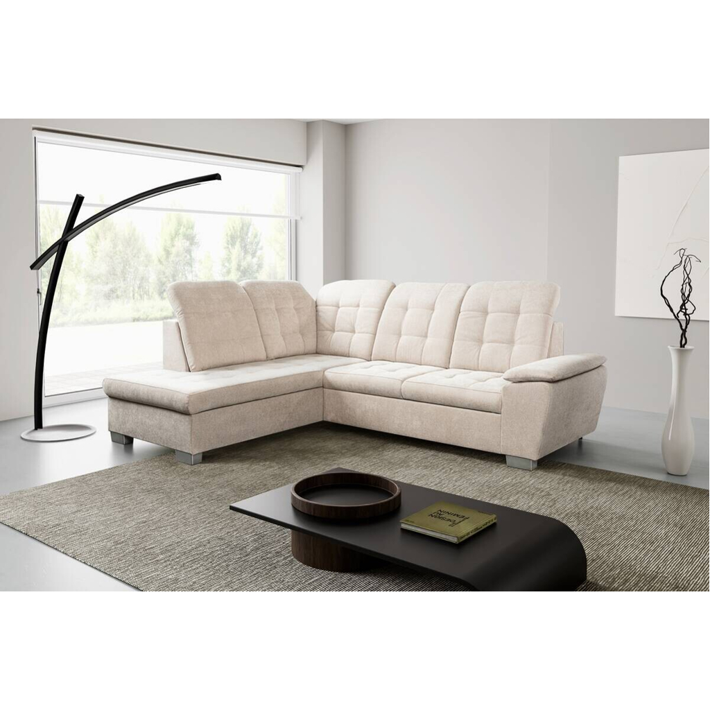 Ecksofa mit Bettfunktion und Bettkasten pearl Microfaser B/H/T: ca. 260x107x214 cm