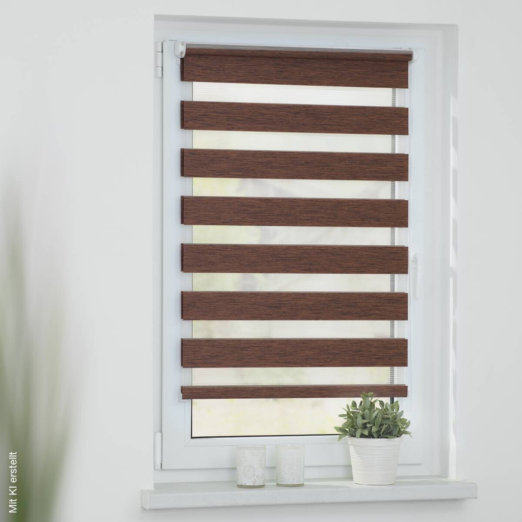 LICHTBLICK Doppelrollo Duo meliert dunkelbraun B/L: ca. 120x150 cm