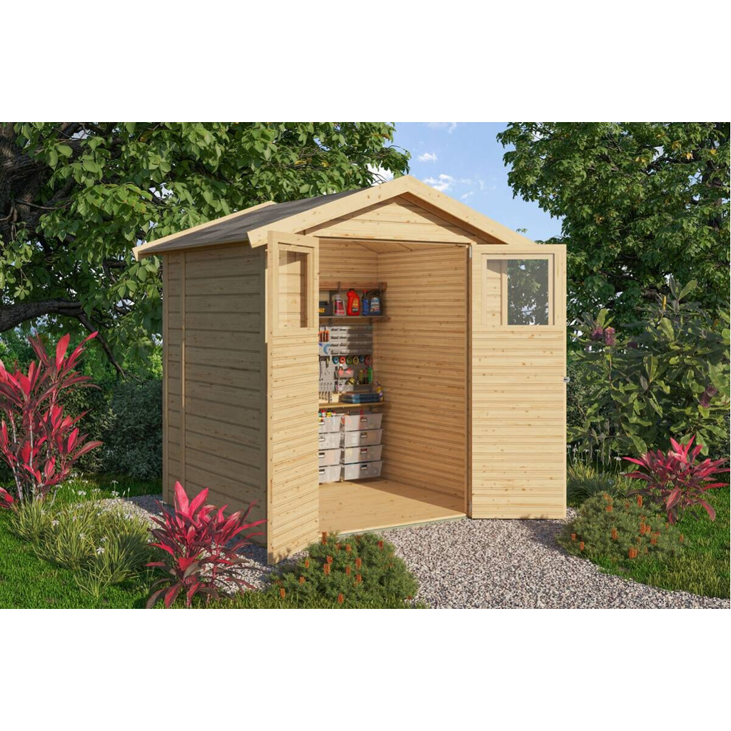 Karibu Gartenhaus Tito 2 natur B/H/T: ca. 180x222x152 cm