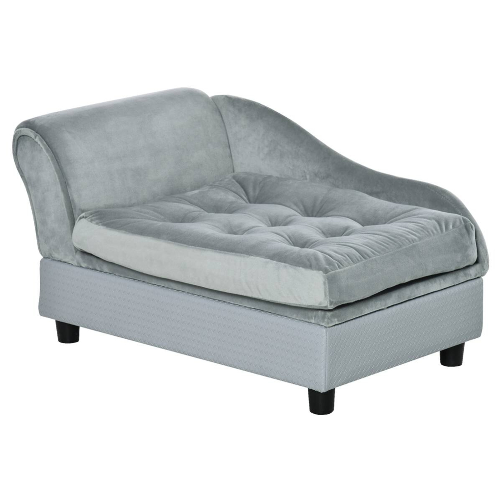 PawHut Hundesofa hellblau Holz B/H/T: ca. 76x42x45 cm