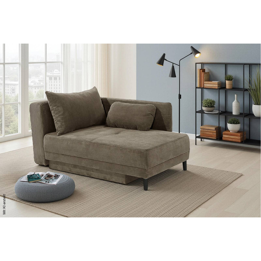Recamiere taupe Microfaser B/H/T: ca. 155x81x73 cm