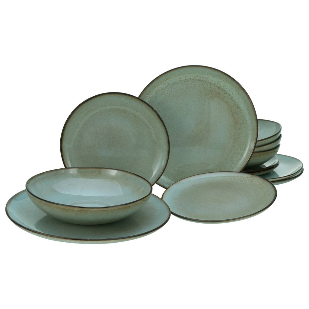 CreaTable Tafelservice Stone Grey grau Steinzeug 12 tlg.