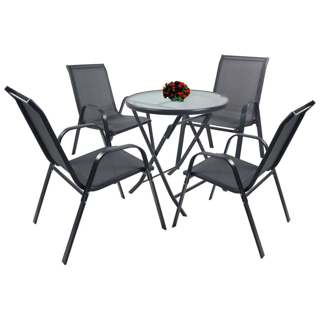 VCM Gartensitzgruppe Sonlas anthrazit Glas B/H/L: ca. 56x89x73 cm