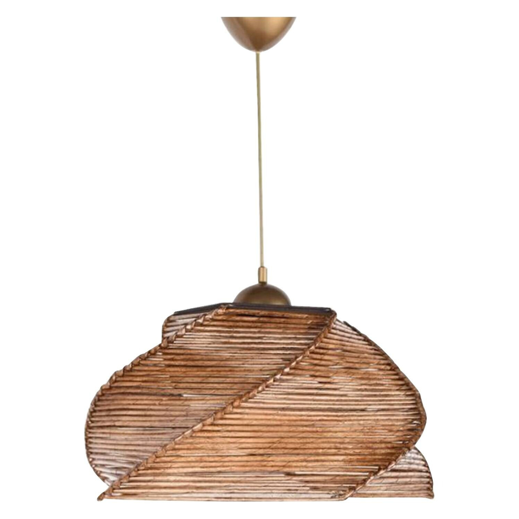 Opviq Pendelleuchte Pentagone Bambus B/H/T/L/D: ca. 36x65x36x36x36 cm E27 1 Brennstellen