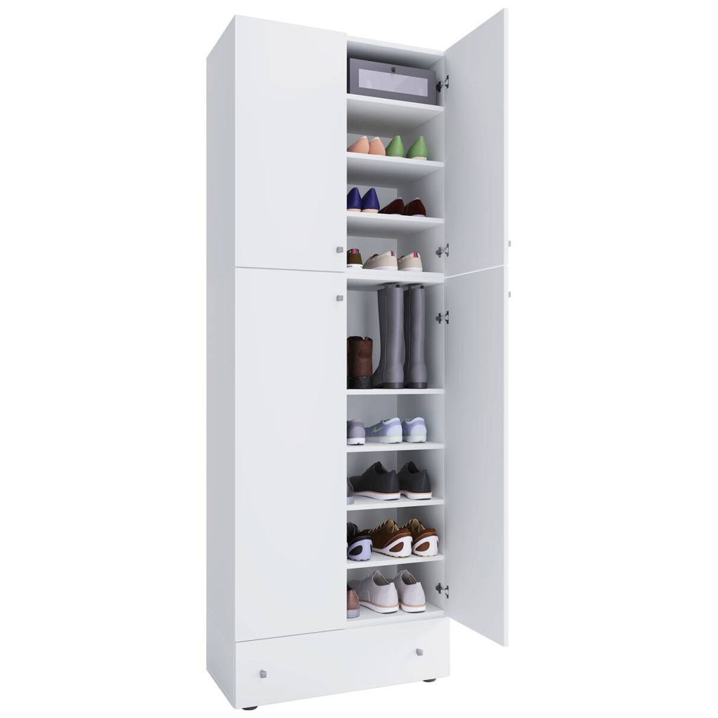 Schuhschrank Lona weiß B/H/T: ca. 70x200x39 cm