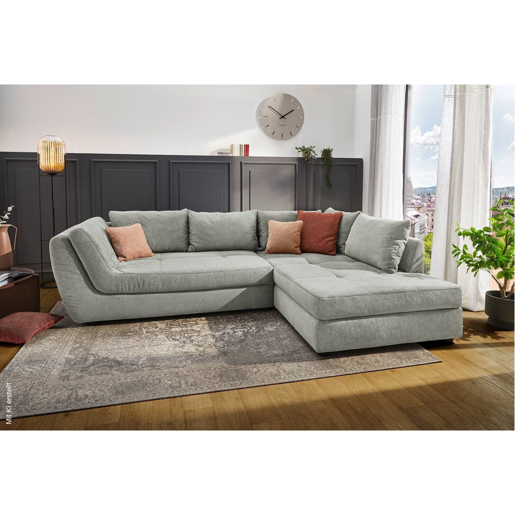 Ecksofa grau Microfaser B/H/T: ca. 321x92x219 cm