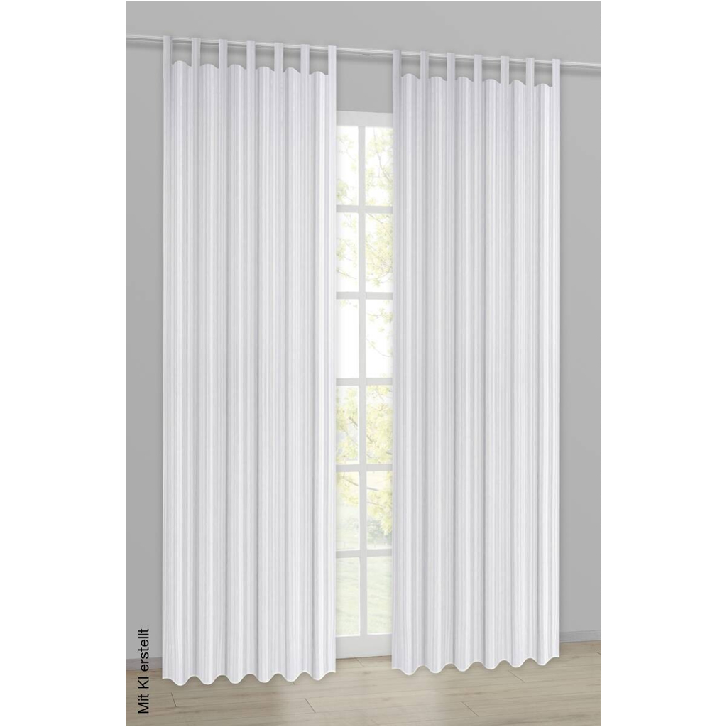 Schlaufenvorhang New Stripe weiß B/L: ca. 140x245 cm