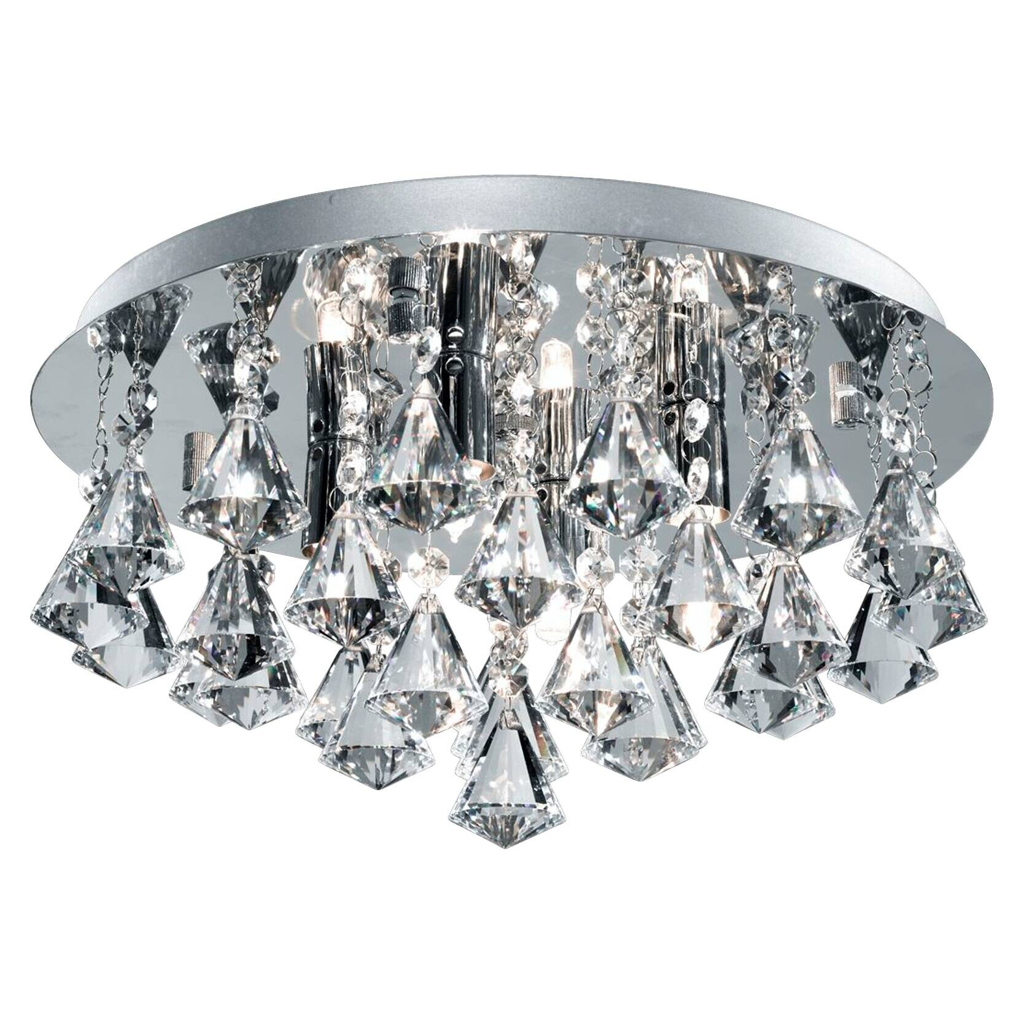 Searchlight Badleuchte Hanna Chrom transparent Glas Stahl B/H/L/D: ca. 38x17,5x38x38 cm G9 4 Brennstellen