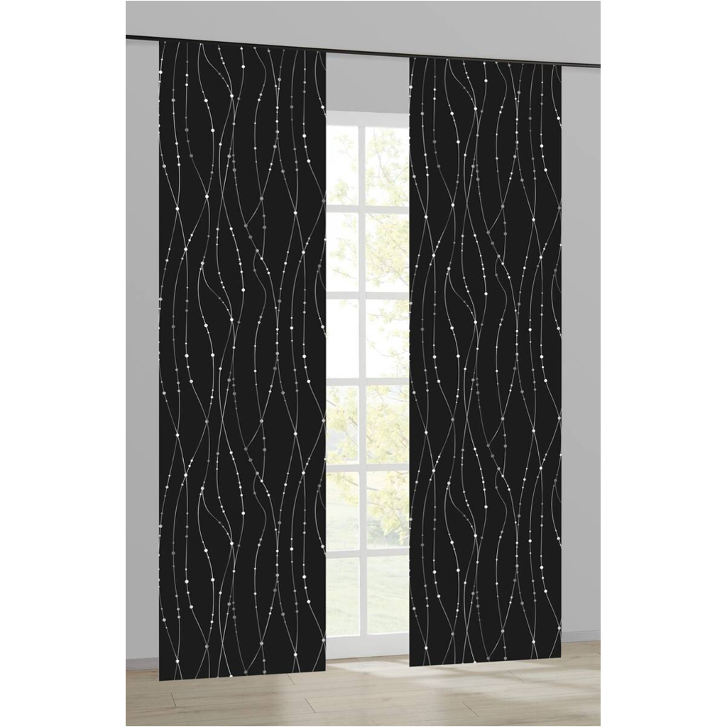 Schiebevorhang New Point schwarz B/L: ca. 60x245 cm