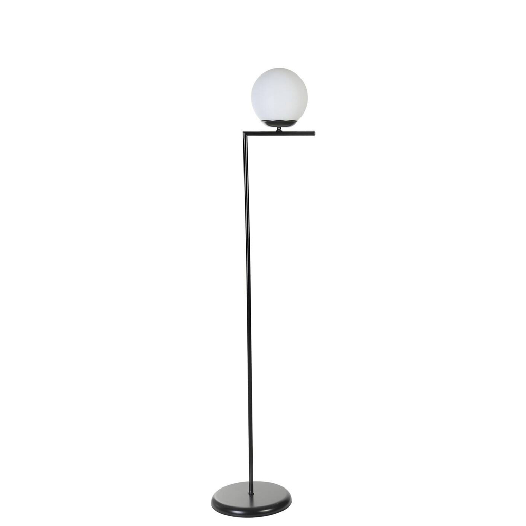 Opviq Stehlampe weiß schwarz Metall Glas B/H/L: ca. 30x155x30 cm E27 2 Brennstellen