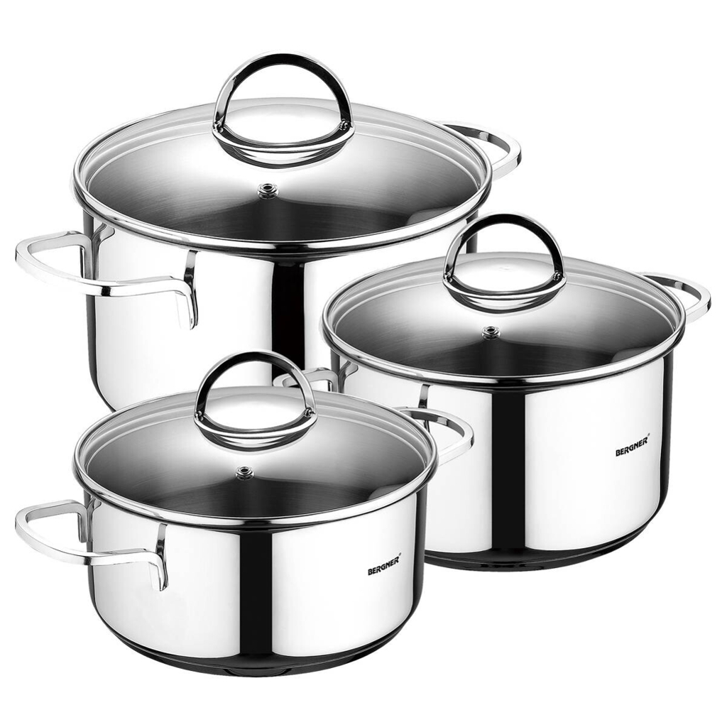 BERGNER Topfset Classic silber Edelstahl 6 tlg.