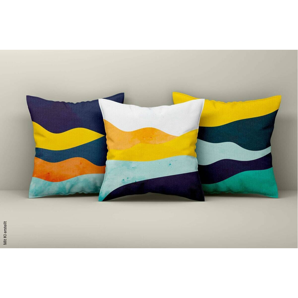 Kissenbezug mehrfarbig Polyester B/L: ca. 43x43 cm