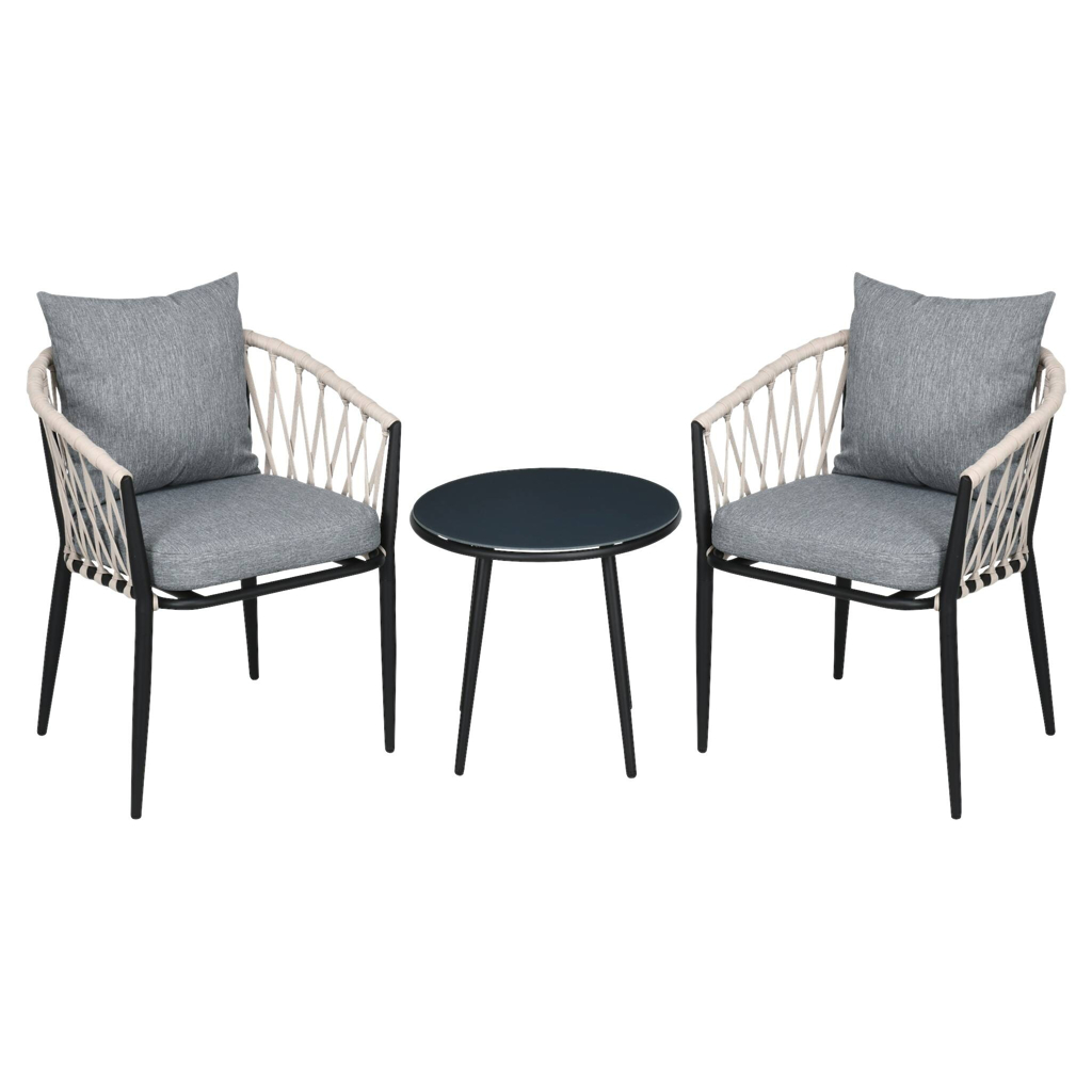 Outsunny Bistroset grau Polyester B/H/L: ca. 60x75x57 cm
