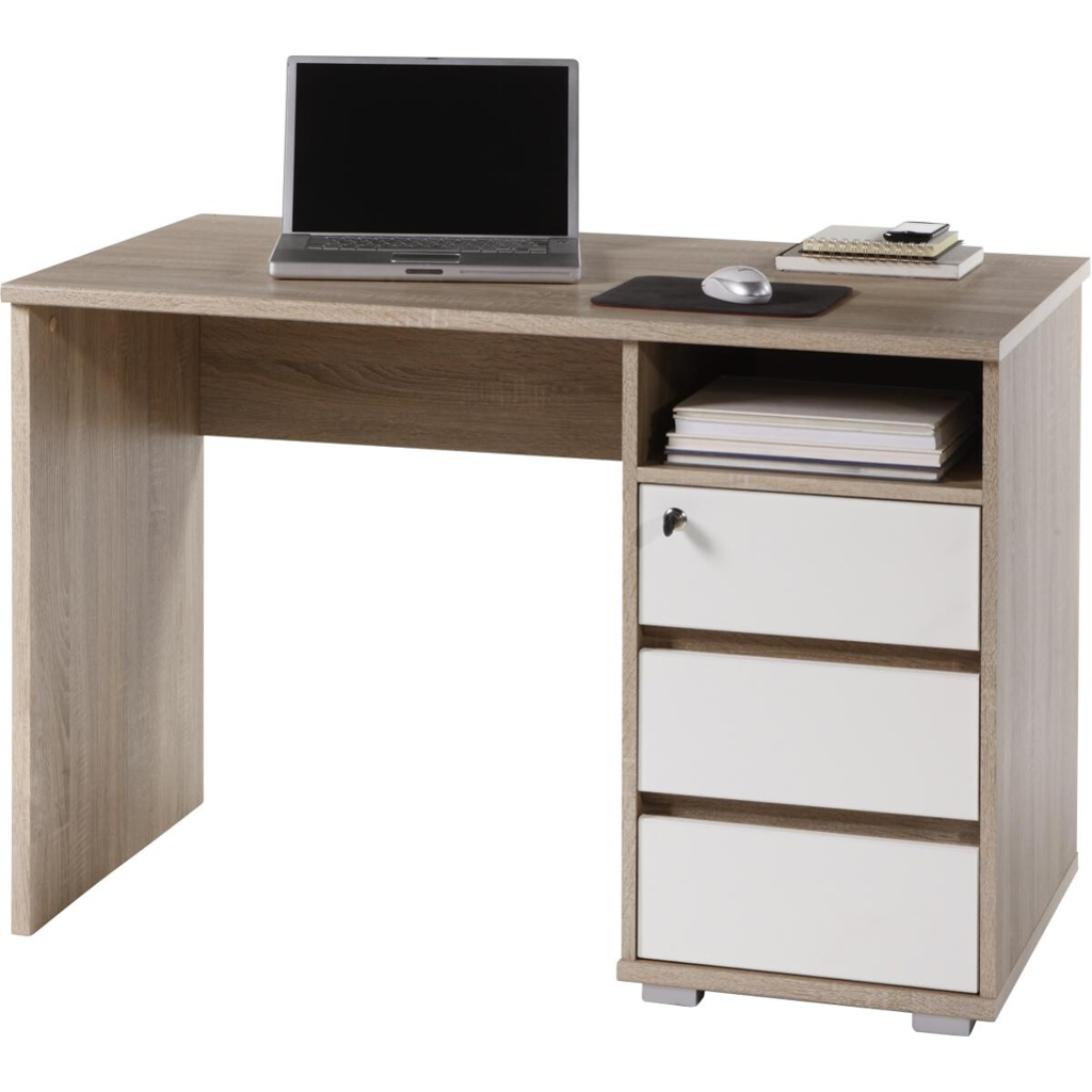 Schreibtisch Primus Eiche Sonoma Nachbildung weiß B/H/T: ca. 110x75x65 cm