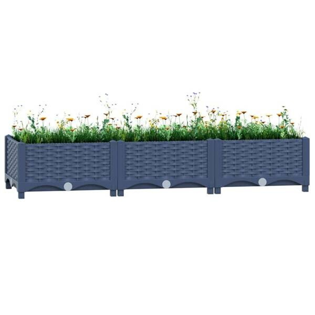 Hochbeet grau Polypropylen B/H/L: ca. 40x23x120 cm