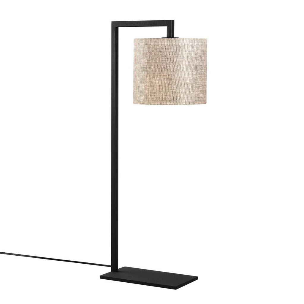 Opviq Tischleuchte schwarz creme Metall B/H/L: ca. 20x65x27 cm E27 1 Brennstellen