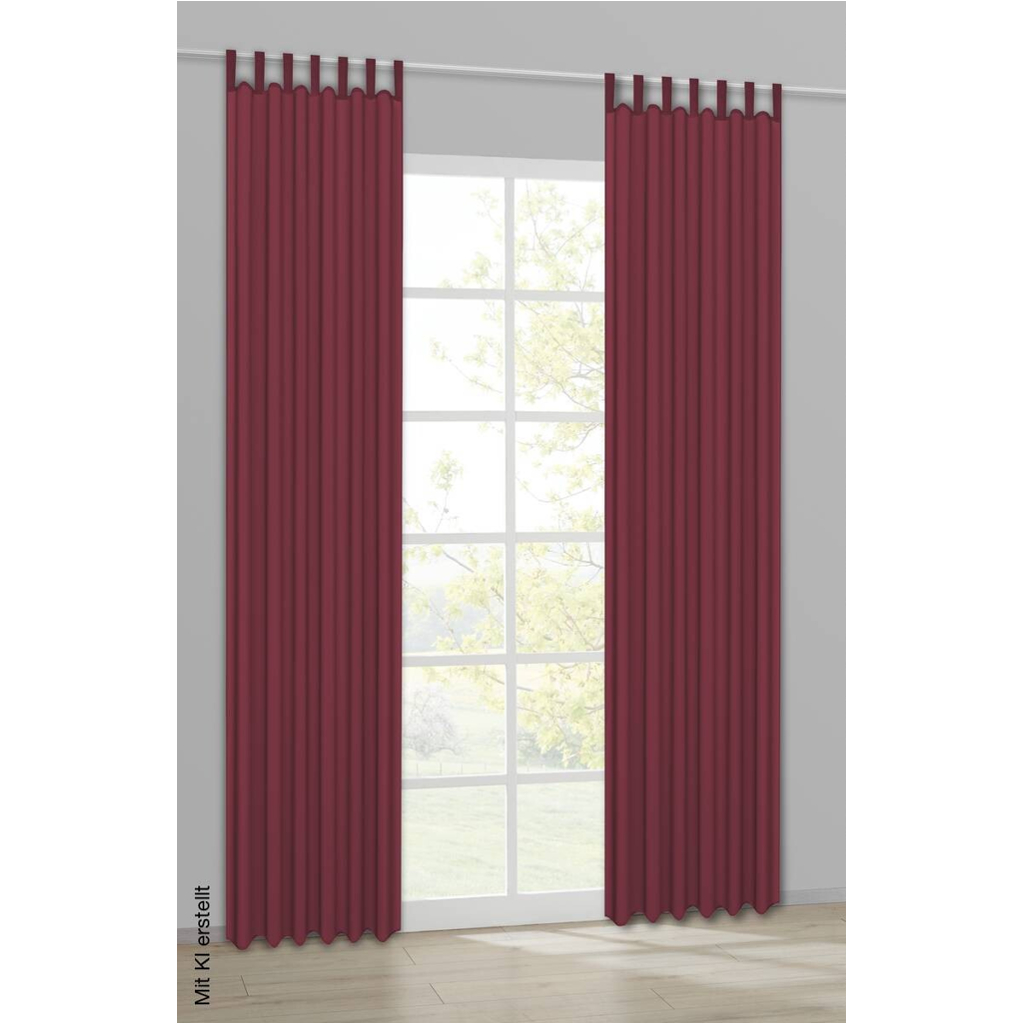Sensation Schlaufenvorhang Look burgund B/L: ca. 140x235 cm