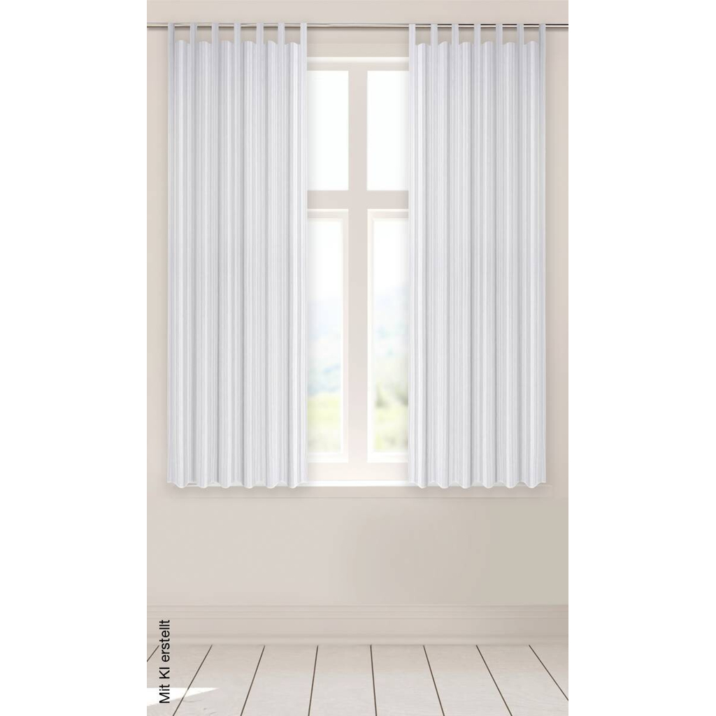 Schlaufenvorhang New Stripe weiß B/L: ca. 140x175 cm