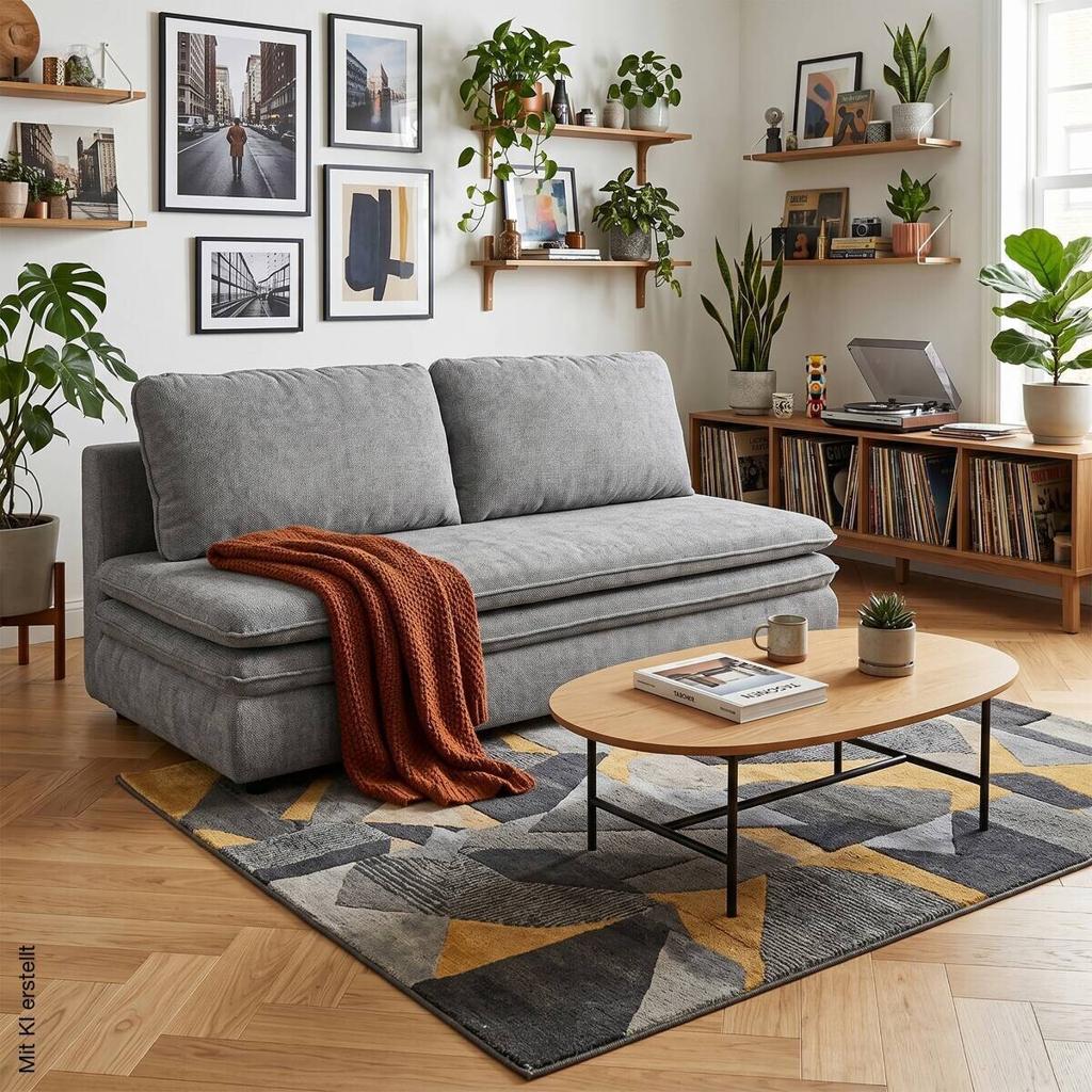 Schlafsofa Fiesta grau Microfaser B/H/T: ca. 200x89x85 cm