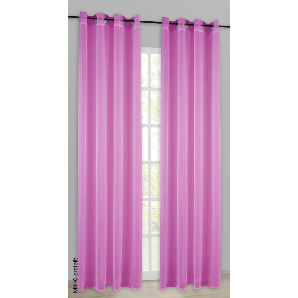 POCOline Ösenvorhang Micha pink B/L: ca. 135x235 cm