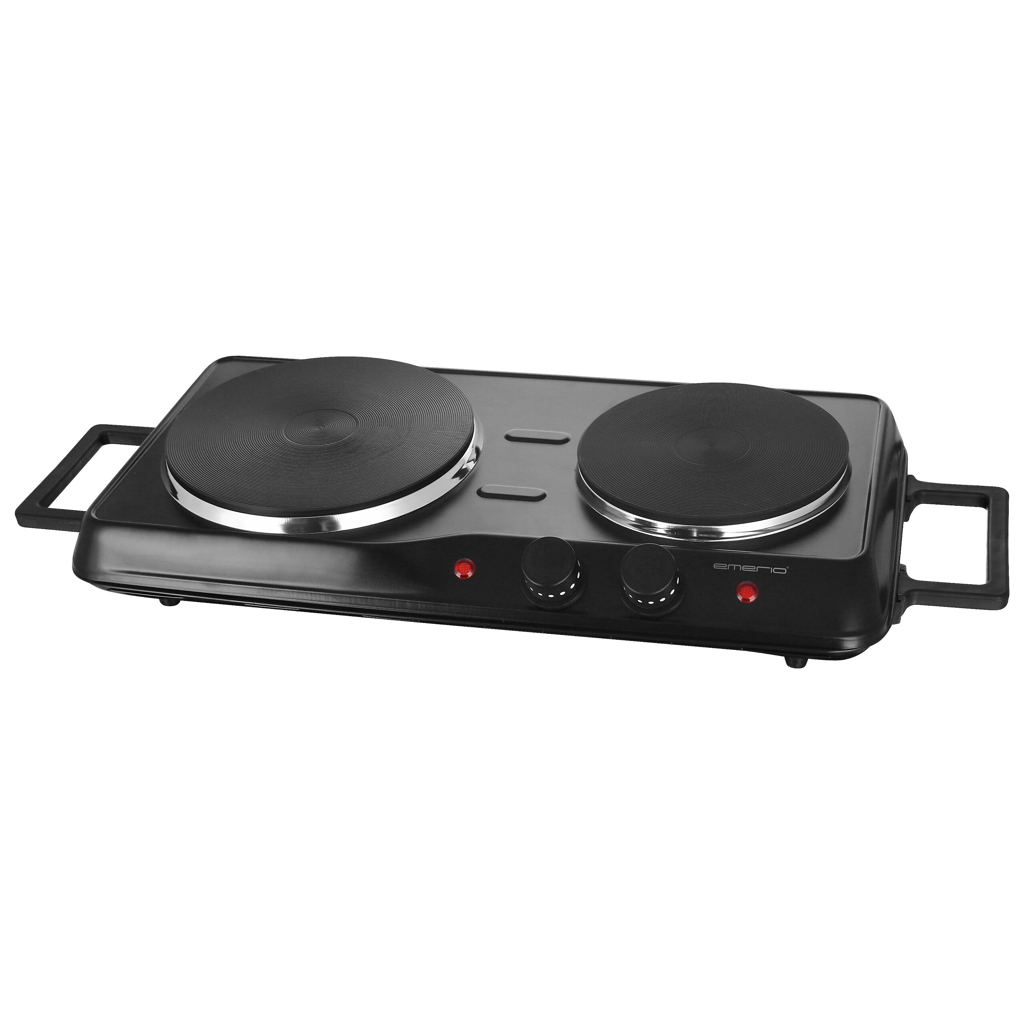 Emerio Doppelkochplatte HP-114482.5 schwarz Metall B/H/T: ca. 58x8x25 cm