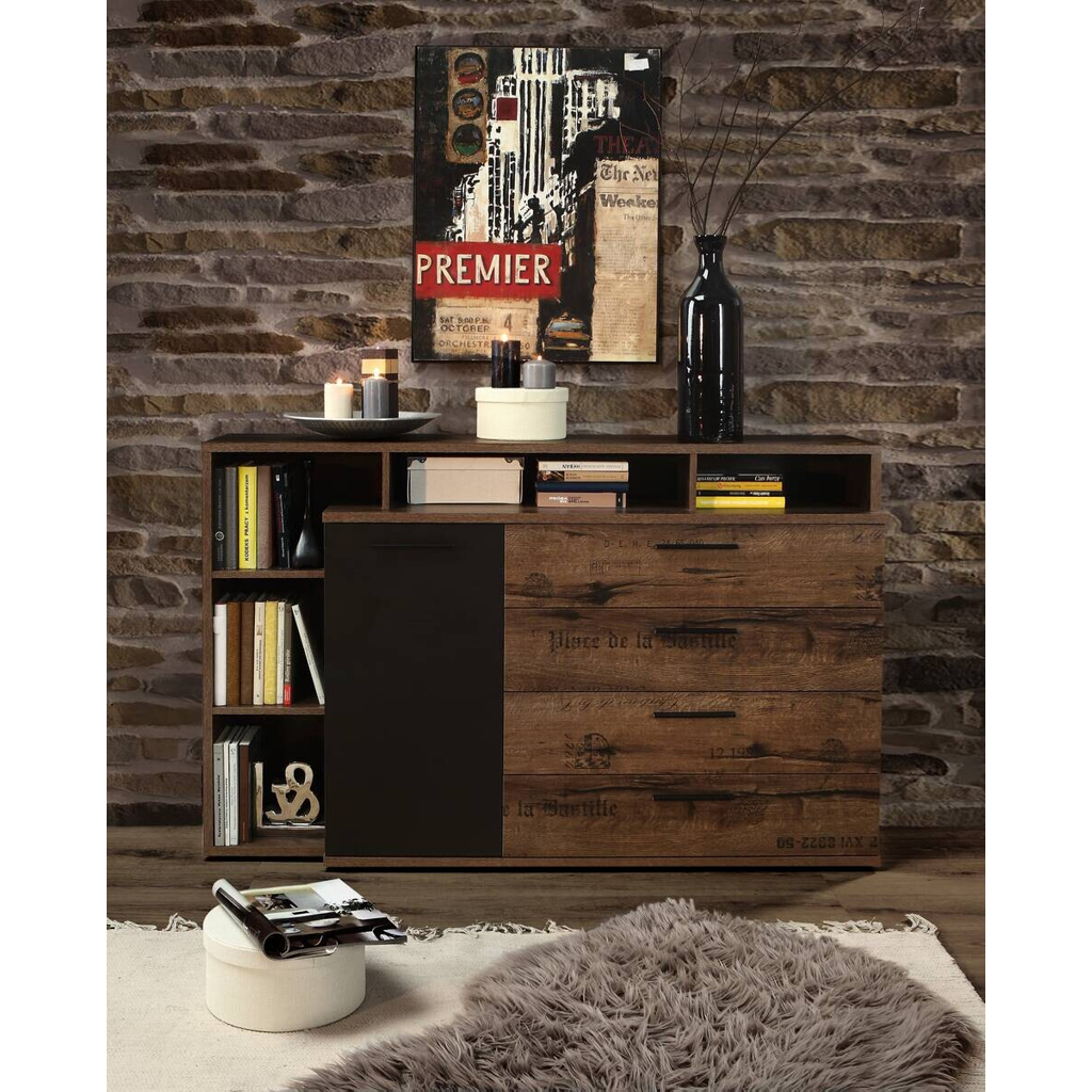 Sideboard  schlamm schwarz Eiche Nachbildung B/H/T: ca. 153,1x98,5x41,3 cm