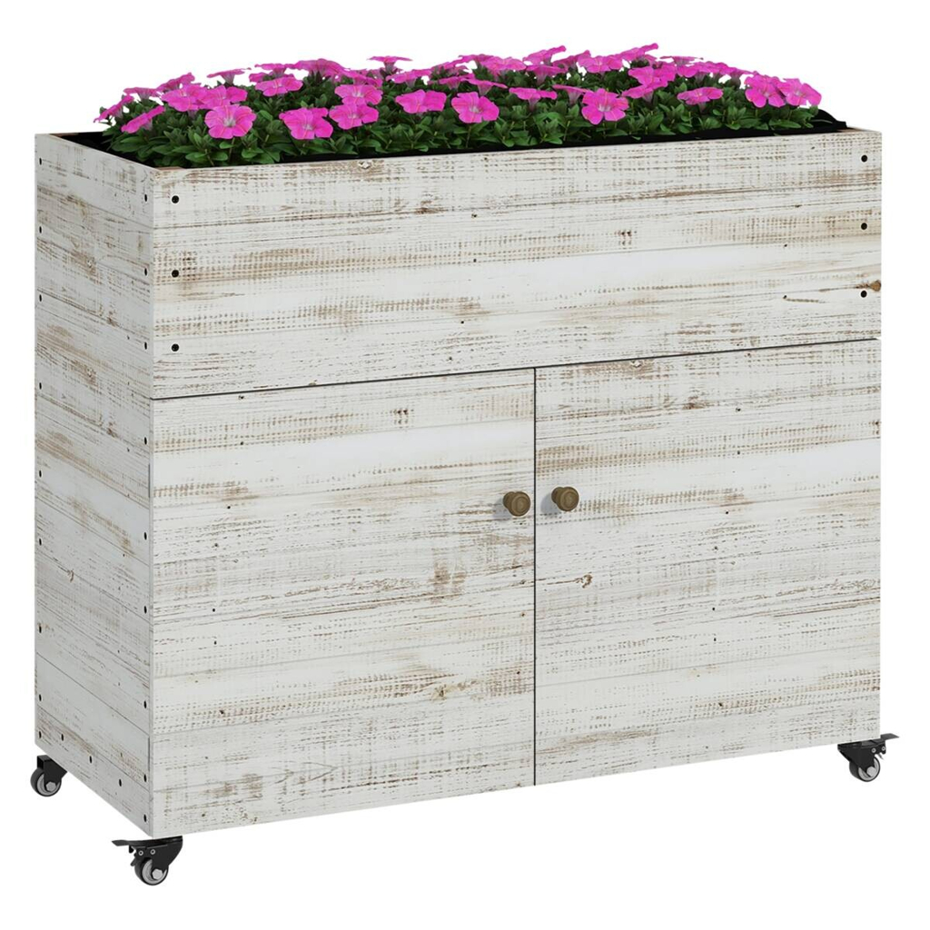 Outsunny Hochbeet weiß Holz B/H/L: ca. 50x110x95 cm