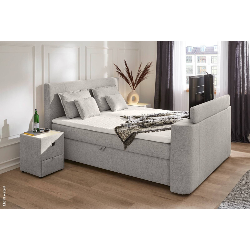 Boxbett grau Liegefläche B/L: ca. 180x200 cm