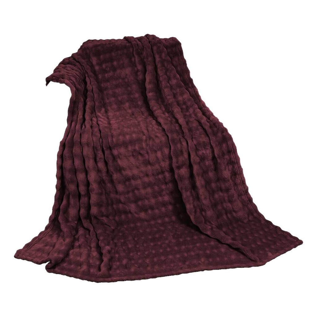 Wohndecke bordeauxrot Polyester B/L: ca. 150x200 cm